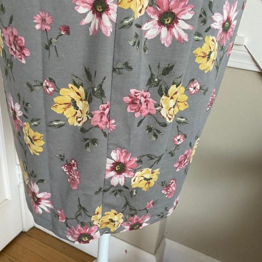 Kingston Grey Floral Mini Dress Short Sleeve SZ L NWT - Picture 10 of 15